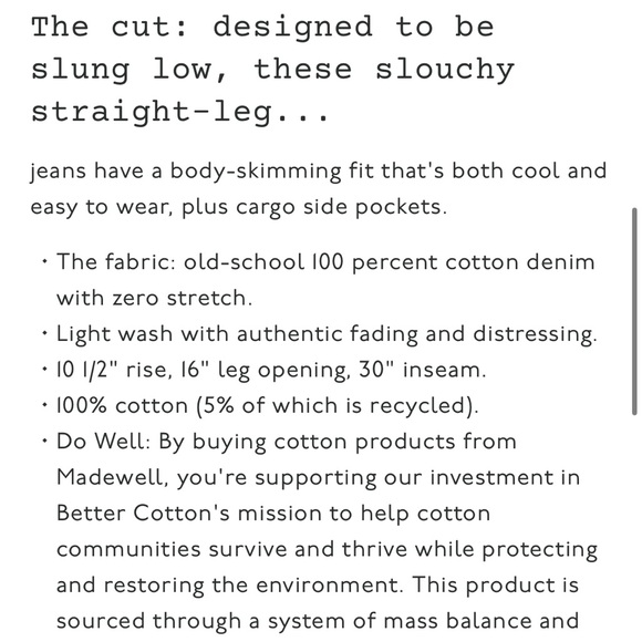 NWT Madewell low slung straight jeans pocket edition - Picture 6 of 14